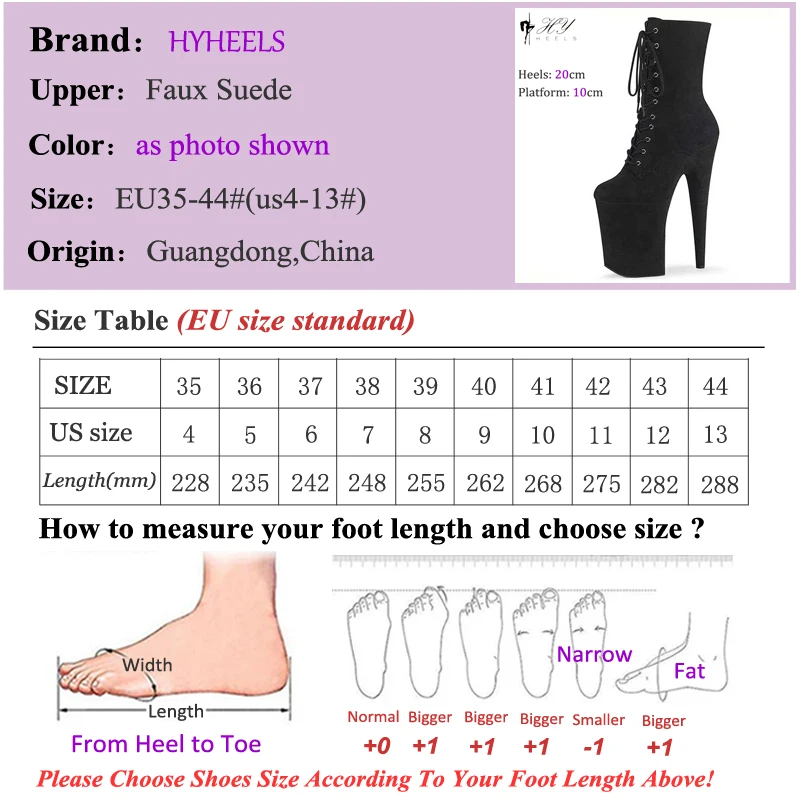 Faux Suede 20CM/8Inches Sexy Stripper Ankle Boots Round Toe Hate SKY High Pole Dance High Heels Nightclub Catwalk Platform Shoes