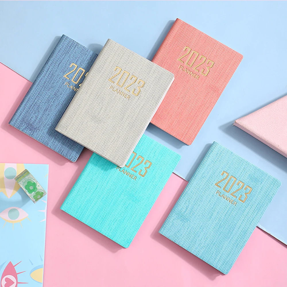 2023 A7 Mini Notebook 365 Days Portable Pocket Notepad Daily Weekly Calendar Planner Notebooks Stationery Office School Supplies