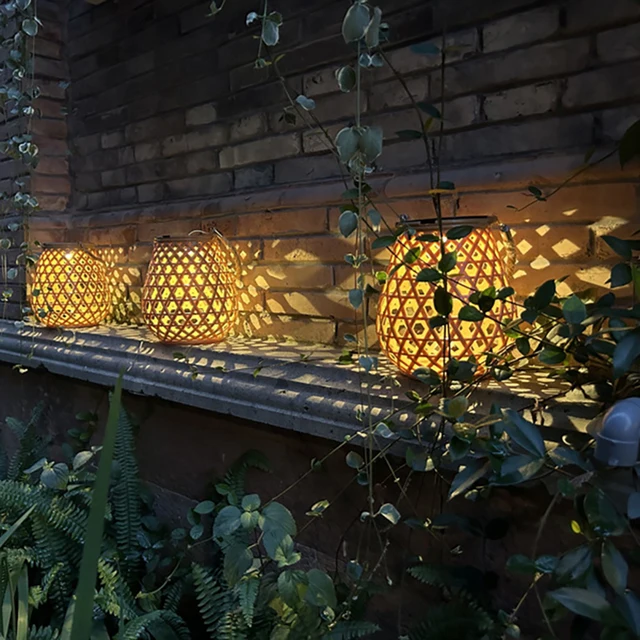 Lanterna Solare Da Esterno In Rattan - 22cm, LED Bianco Caldo, Ideale Per Giardino E Terrazzo - Foto 1