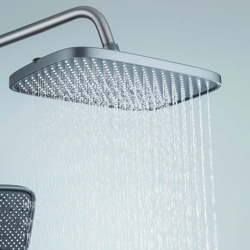 LED Digital Shower System Hot Cold Mixer Shower Set Bathroom Piano Button Key Tap Bathtub Wall Mount SPA Rainfall Bath Faucets