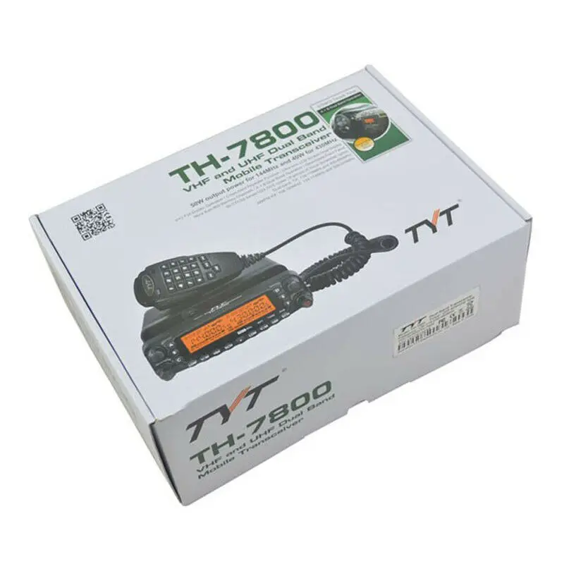 TYT TH-7800 Car Radio Walkie Talkie Dual Band 136-174/400-480MHz 50W VHF/40W UHF 50W Mobile Transceiver TH7800 Two Way Radio mic microphone for anytone at 778uv walkie talkie 25w dual band vhf transceiver 136 174 uhf 400 480mhz amateur radio