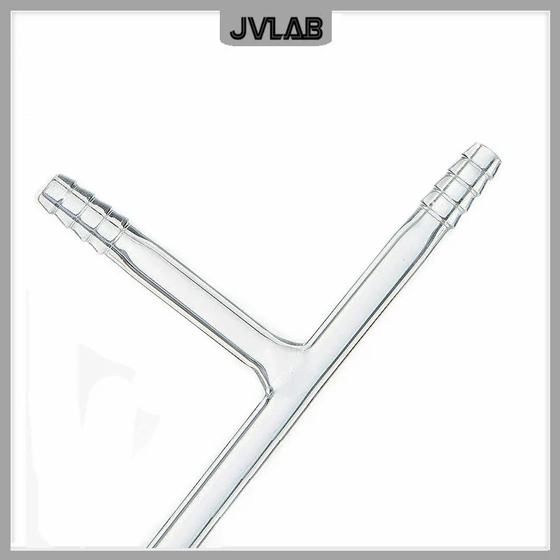 Glass Adapter Dual Connecting Glass Tube Pagoda Small Mouth Catheter T-shaped Three-way Connector OD 10 mm ID 7.5mm 5 / PK