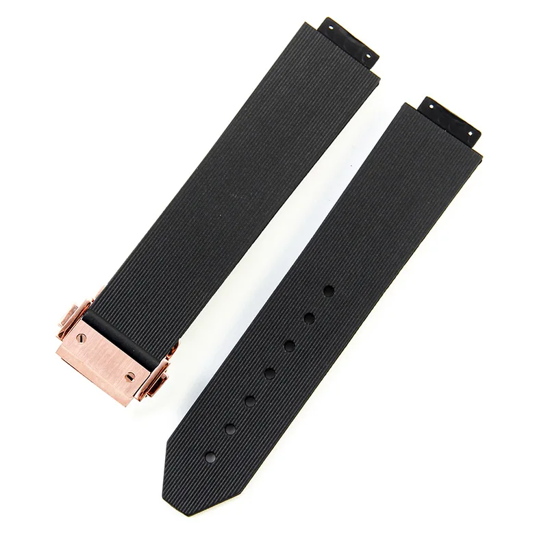 Silicone Watch Strap with Stainless Steel Folding Buckle Bracelet