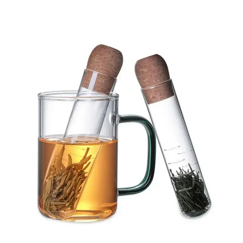 1pcs Glass Tea Infuser Creative Pipe Glass Design Tea Strainer For Mug Fancy Filter For Puer Herb Tools Accessories