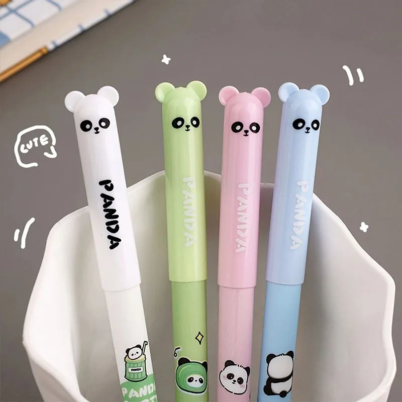 Astronaut Panda 16pcs/mix Erasable Pen 0.5mm Fine Point Friction Pens with Erasers Black Blue Ink School Writing Stationery 3
