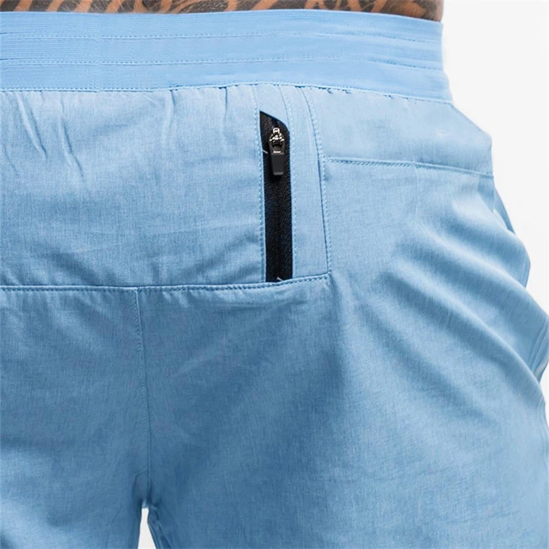 Summer Drawstring Solid Color Quick Dry Cool Shorts Woven Nylon Men's And Women's Same Style Loose Five Point Sweatpants 3