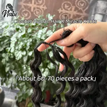 NABI NEW Crochet Human Hair Braiding Pre-Separated Invisible Human Hair Deep Wave 16-24inch 100g/lot Human Hair Fits Women 1