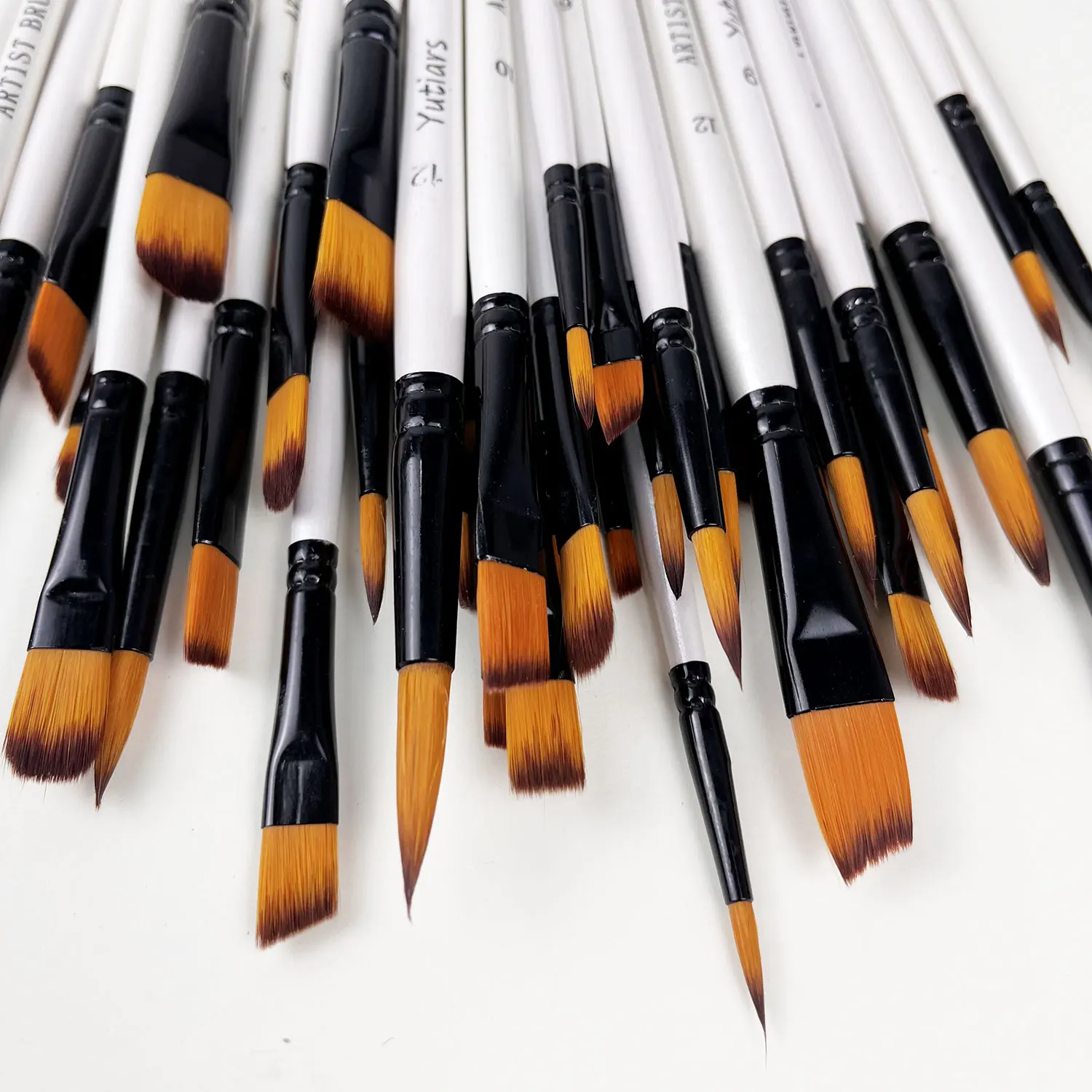 Acrylic Paint Brushes Set, 12pcs Professional Artist Paintbrushes for Acrylic Watercolor Oil Painting, Face Body Nail Art, Craft 4