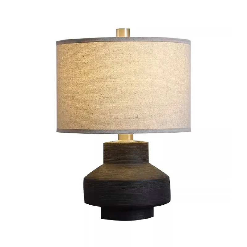 

Керамическая искусственная настольная лампа в стиле Wabi-sabi, японское фойе, спальни, кабинета, декоративная настольная лампа, осветительные приборы для дома, гостиницы, кнопочный переключатель