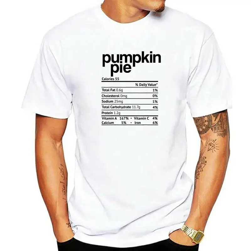 

Футболка с изображением тыквы пирога, фактические факты питания, Рождественская футболка, популярный топ на заказ, хлопковые топы, футболки для мужчин, дизайн
