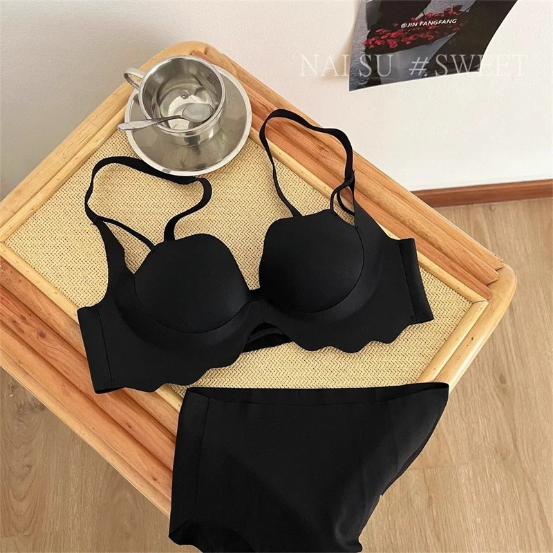 Korean Style Sexy Lingery Set Push Up Bras and Panty Set for Women Seamless Bra Brassiere Lenceria Free Wire Bralette Mujer