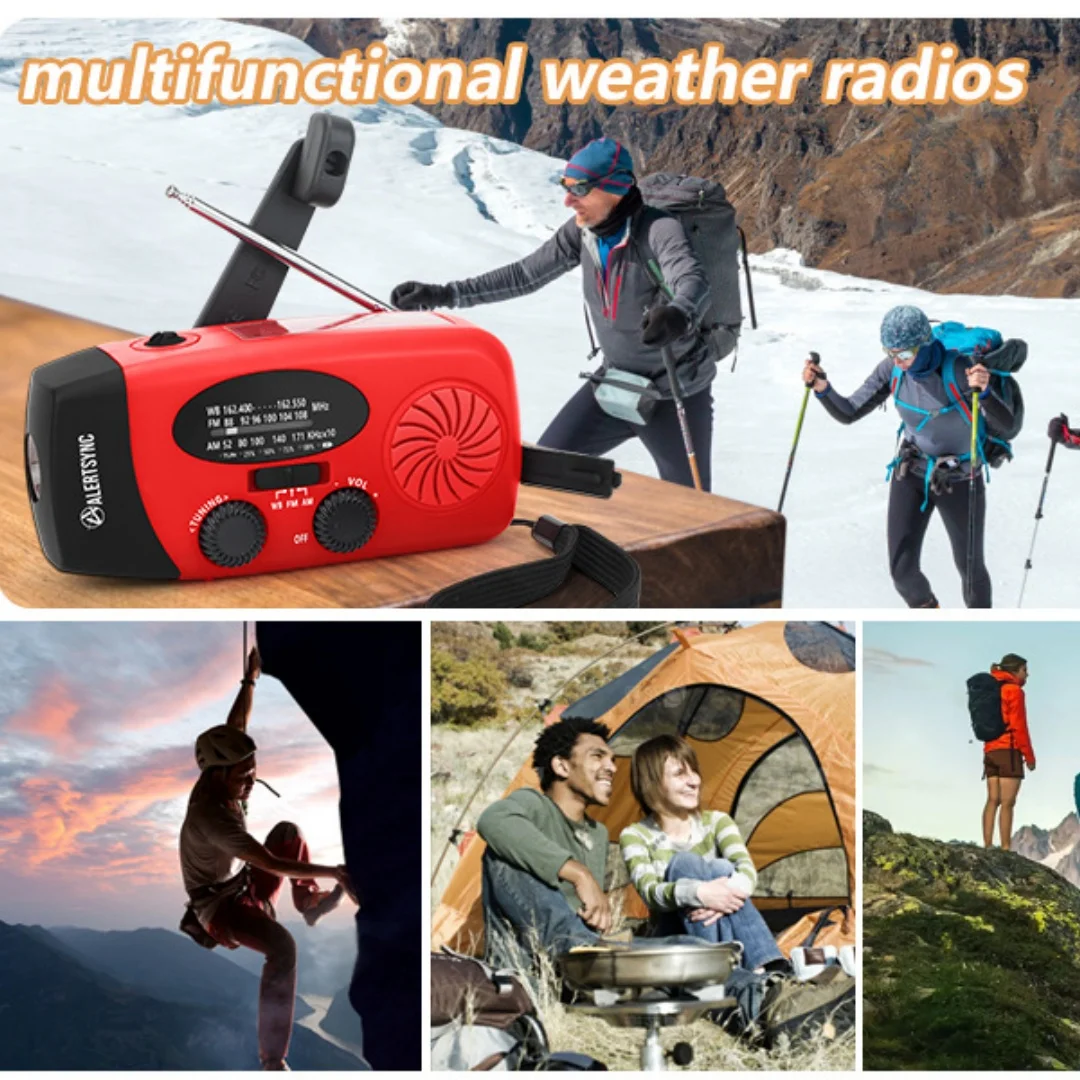 Portable Hand Crank Emergency Radio with Flashlight and Phone Charger