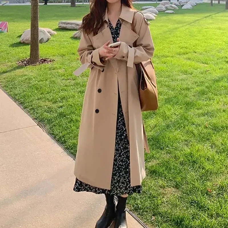 جاكيت EOTVOTEE أسود نسائي بأكمام طويلة، معطف كاجوا...