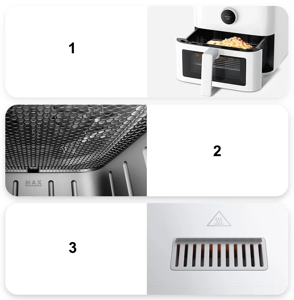XIAOMI MIJIA Intelligent Visual Edition Air Fryer 5.5L Cooking No