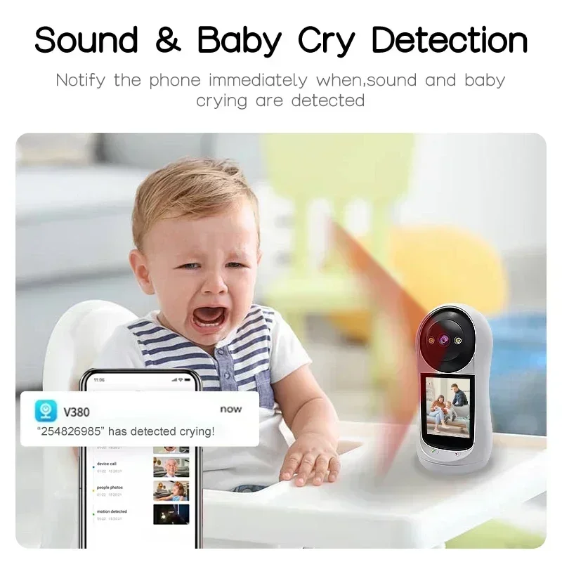 8MP Wifi Camera Video Call with 2.8 Inch IPS Screen Baby Cry Sound Detection Wireless Security IP Camera Baby Monitor iCSee APP 4