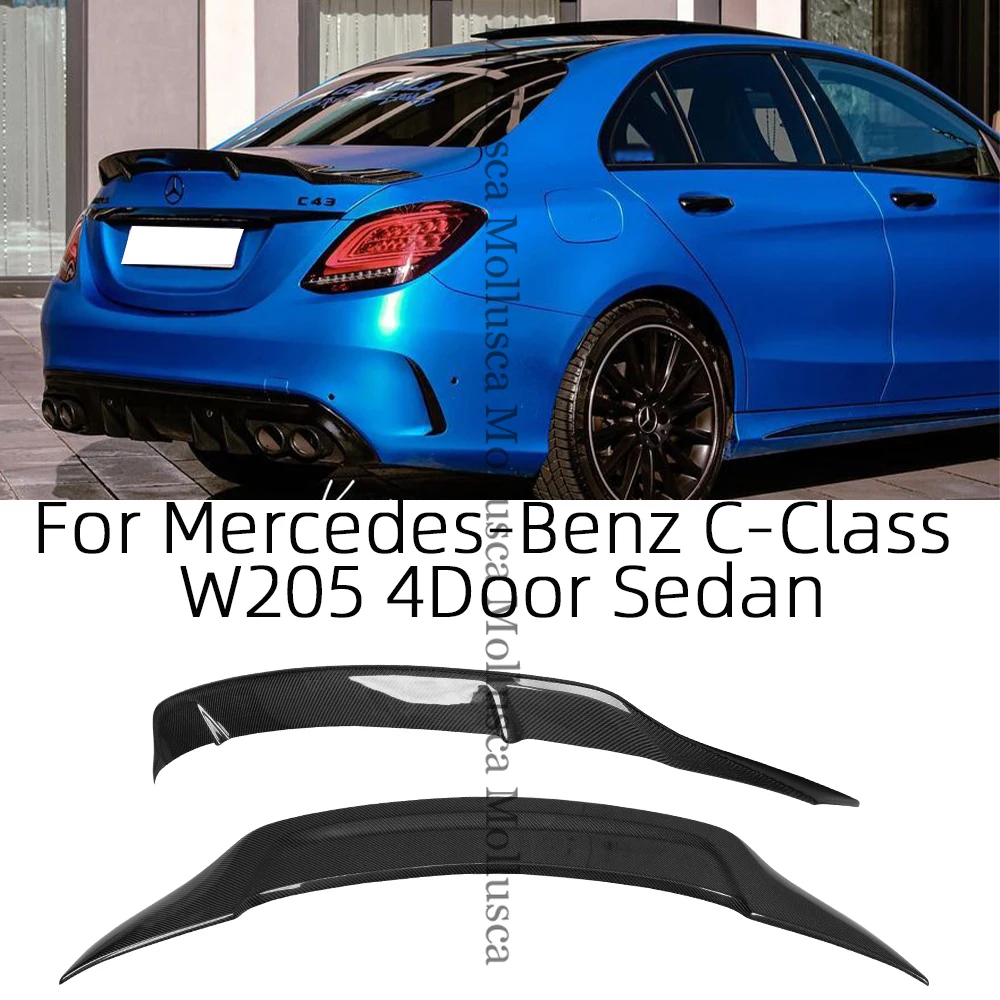 

For Mercedes-Benz C-Class W205 4Door sedan R Style Carbon Fiber Rear Spoiler Trunk Wing 2013-2022 FRP honeycomb Forged