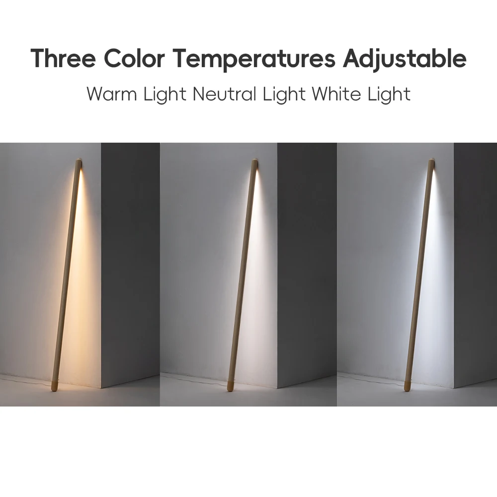Stay Against Wall Floor Lamp LED Wood Floor Lamps Against Wall LED Nordic Standing Lamp For Bedside Sofa Living Room Decoration