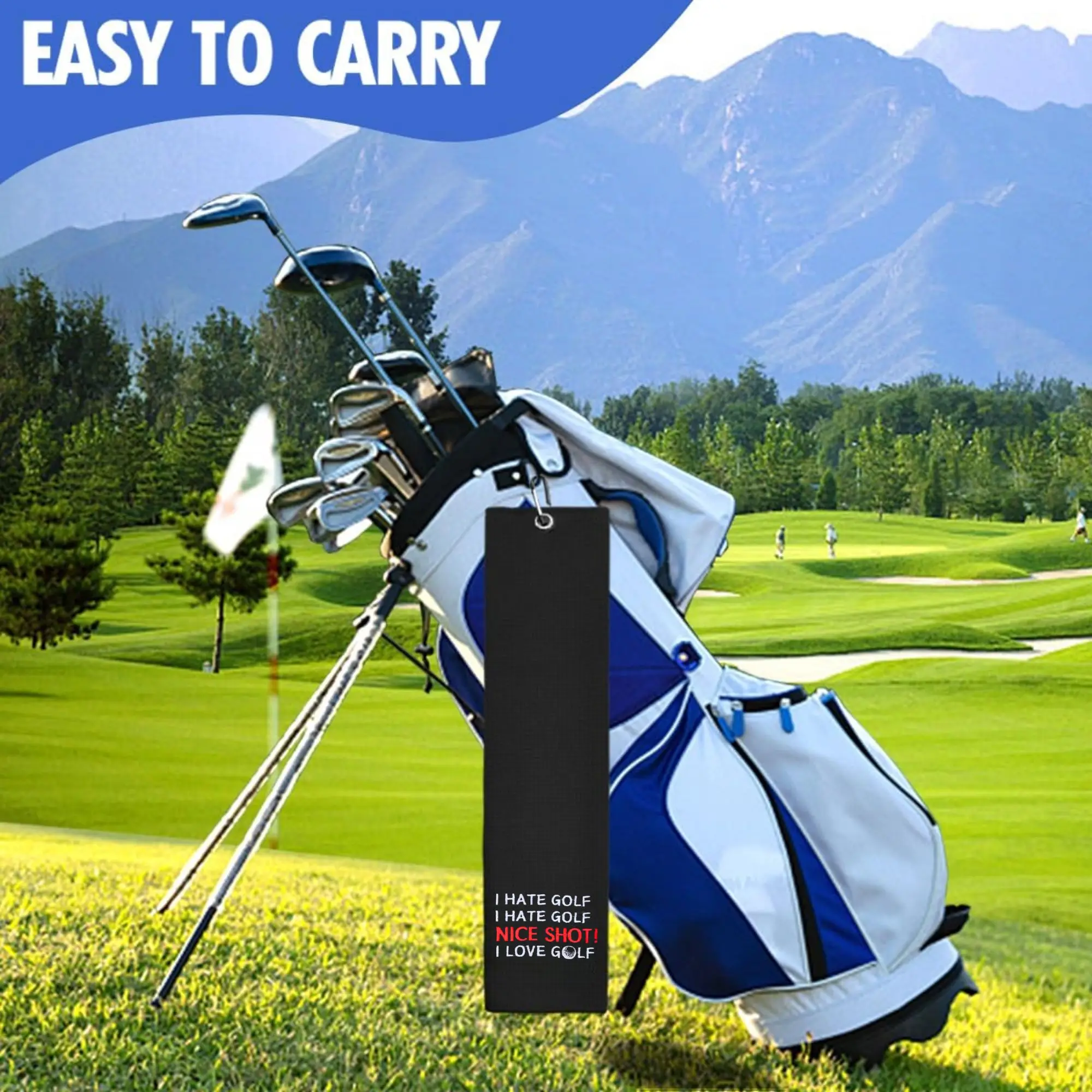 Golf Towel Funny Microfiber Embroidered For Bags Men&Women Accessories