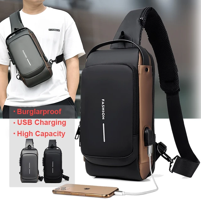 Bolso para hombre Bolsas bandolera USB