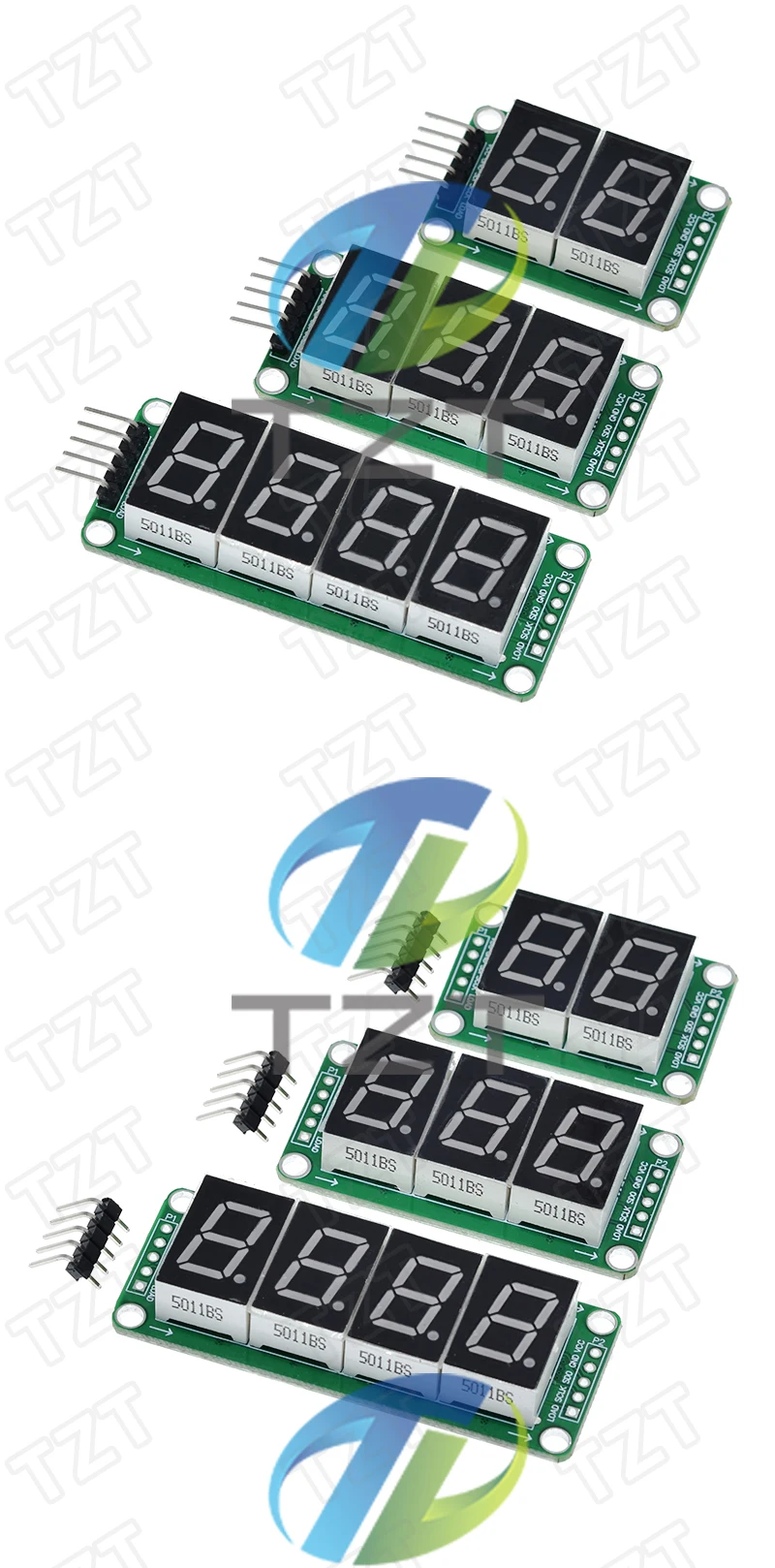 1/3/5 Stück TZT Statisches 2/3/4-Segment-Digitalrohr-LED-Anzeigemodul 2 Digitale 74HC595-Röhren 100% Neu Original für Arduino – Detail 2