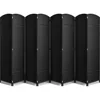 8-Panel Black Room Divider with Double Hinged Panels, 6 ft Tall Folding Privacy Screen 1