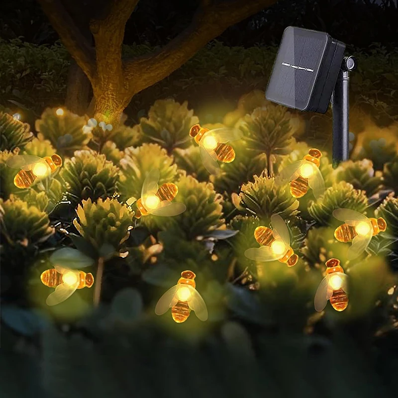 Solar Insect String Lights Outdoor 5m 20Led Bee Dragonfly Butterfly ...