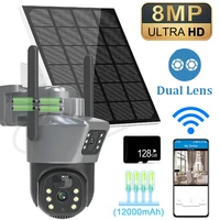 Caméra solaire WiFi 4K 8MP à double objectif et double écran, caméra PTZ sans fil extérieure, protection de sécurité, suivi automatique, surveillance, caméra IP 1