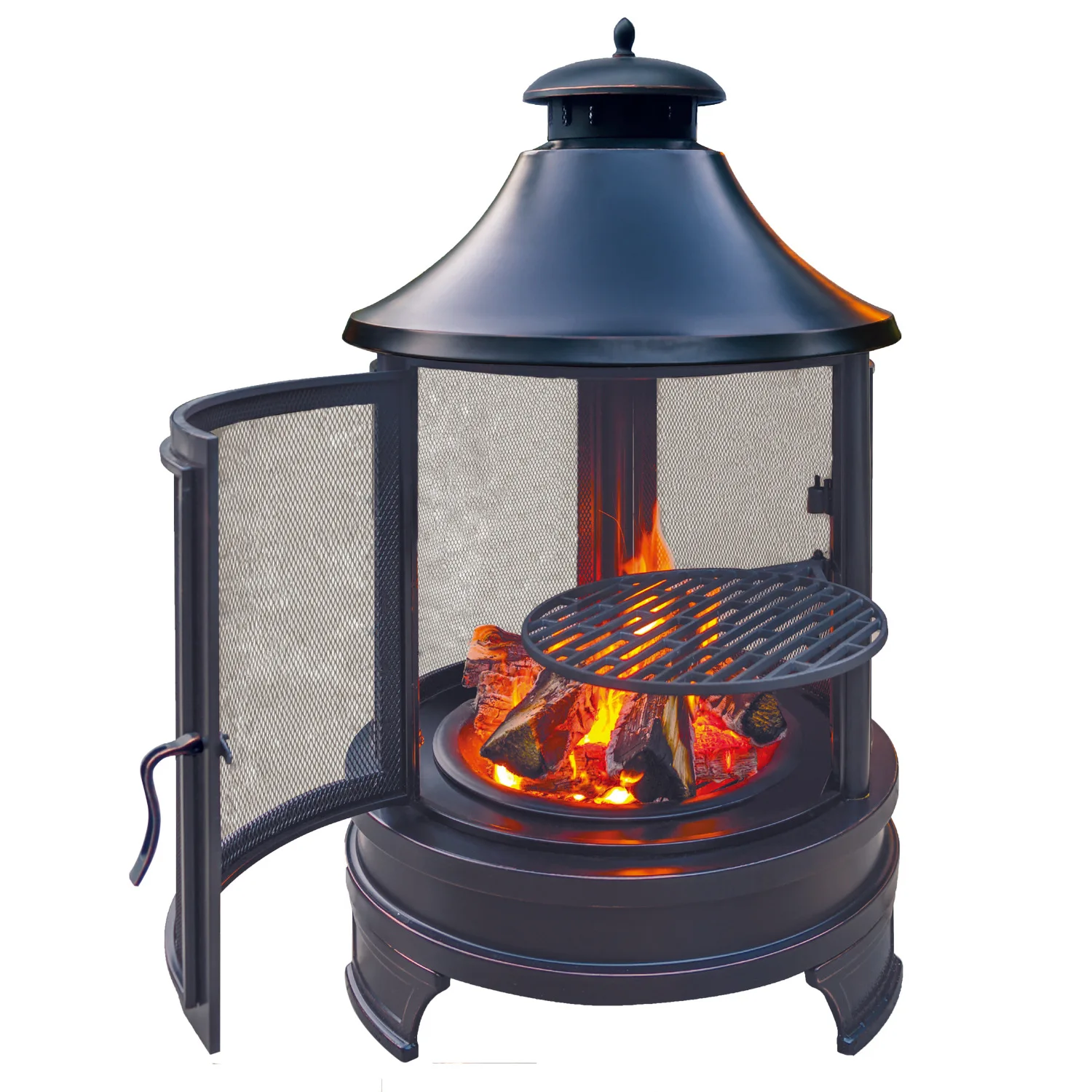 

Garden large barbecue grill villa outdoor household wood stove charcoal integrated heating