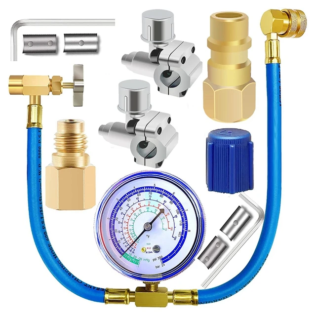 Kühlschrank Freon Aufladen Schlauch Mit Manometer Kit R134A R12 R22, Mit  BPV31 Piercing Tap Ventil, für A/C Kältemittel System