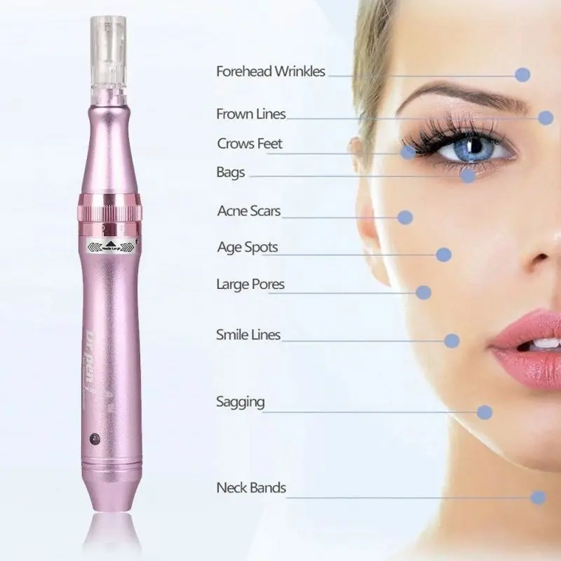 Microneedling Derma Pen Dr Pen M7W Electric Ultima Dermapen Professional Nano Mesotherapy Derma System Therapy 12 Cartridges Skincare Tool SPA Care