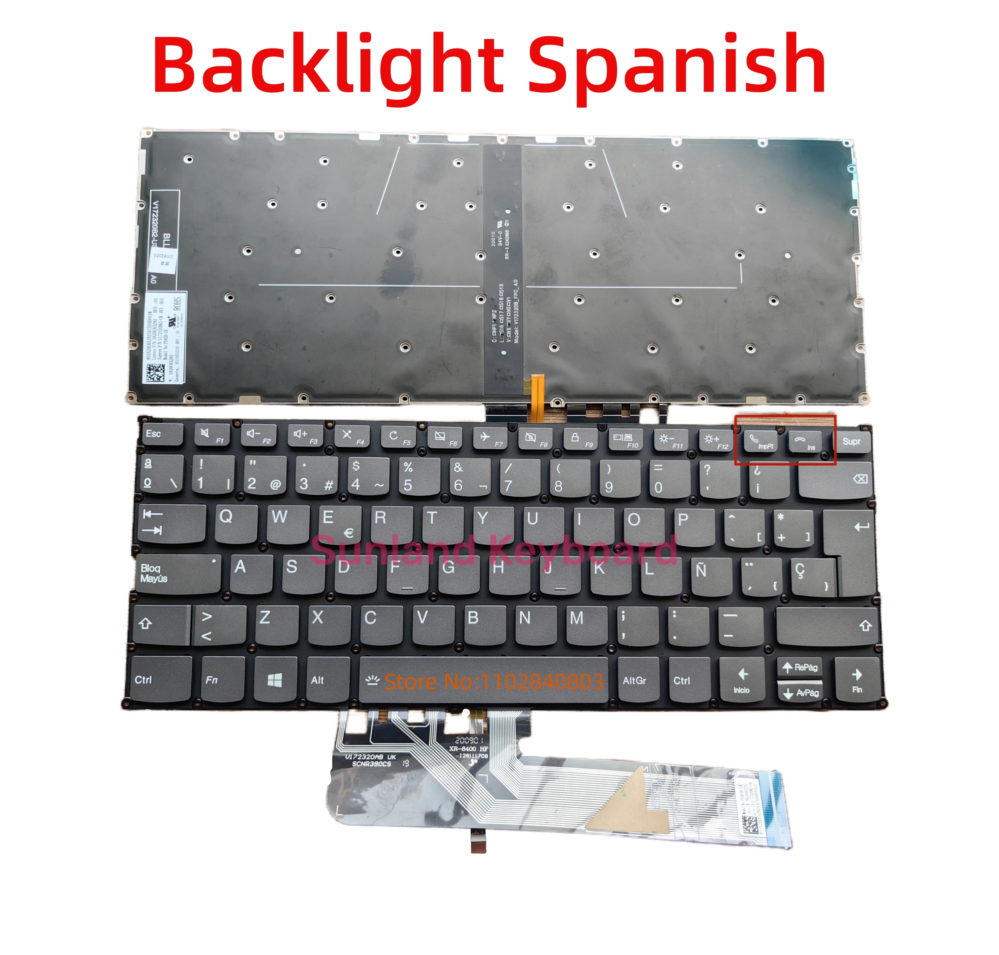 새로운 스페인어 포르투갈어 영국 Lenovo ThinkBook 13s-IWL 13s-IML 14s-IML 14s-IWL 14-IML 14-IIL 노트북 키보드 백라이트