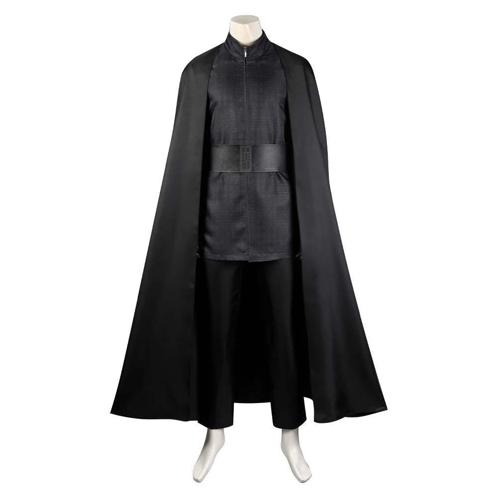 Kylo Cos Ren 코스프레 코스튬 성인 남성 유니폼 상의 바지 망토 신발 부츠 의상, 할로윈 카니발 파티 세트