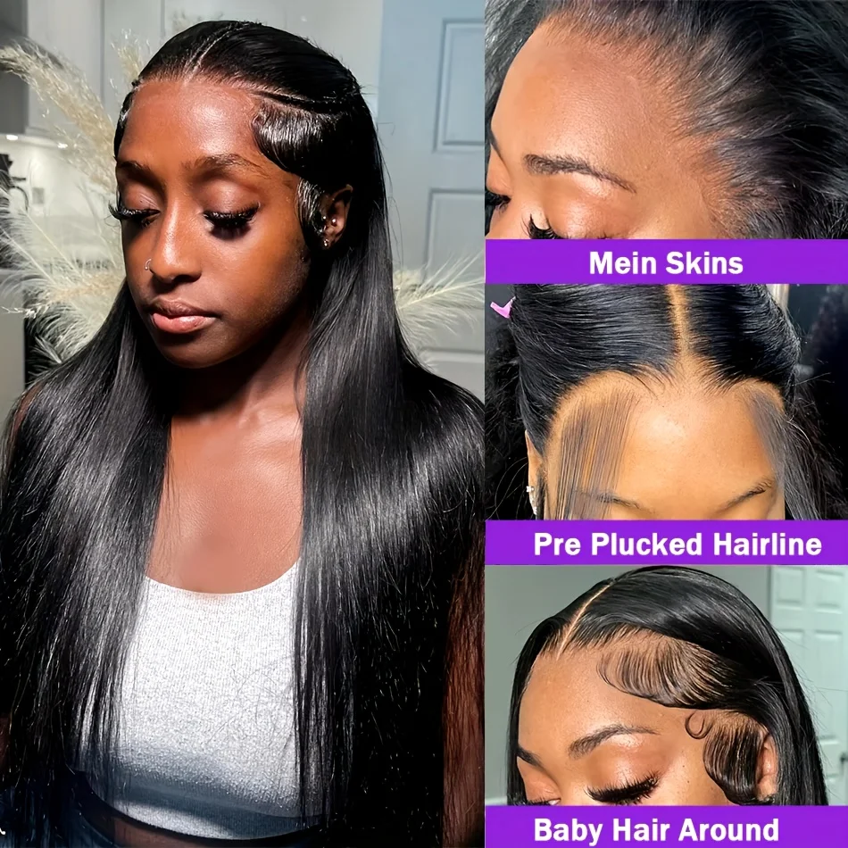 Lace Front Human Hair Wig Glueless Natural 4x4 5x5 Straight 13X6 13X4 Lace Frontal Brazilian Wigs Ready To Wear Preplucked Wigs