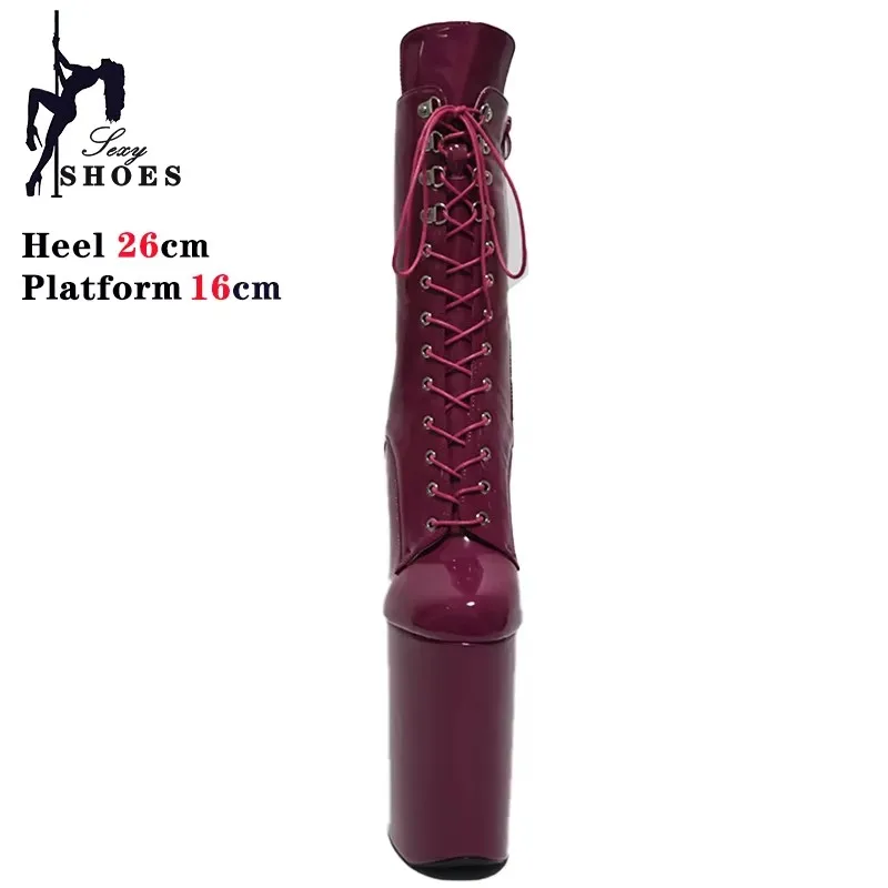 Extreme High Heel 26cm/10Inch Women Boots Sexy Drag Queen Crossdressing Exotic Stripper Shoes Pole Dance Performance Ankle Boots