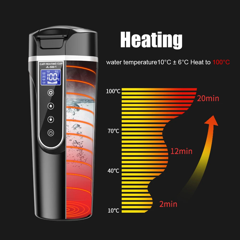 Electric Heating Cup Thermos Bottle Stainless Steel Water Bottle Electric  Kettle Portable Water Boiler Travel Coffee Mug Warmer - AliExpress