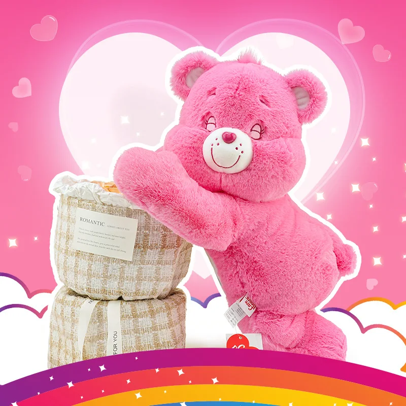 

A Cute Cartoon Rainbow Plush Doll Birthday Gift with Carebears Teddy Bear A Happy Expression and A Plush Toy