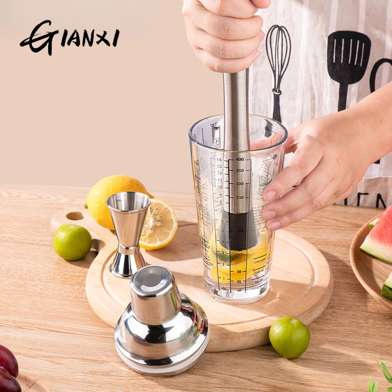 GIANXI Stainless Steel Ice Rammer Food Grade Bar Shaker Cup Ice Crusher Tool Multi-functional Household Fruit Juicing Tool