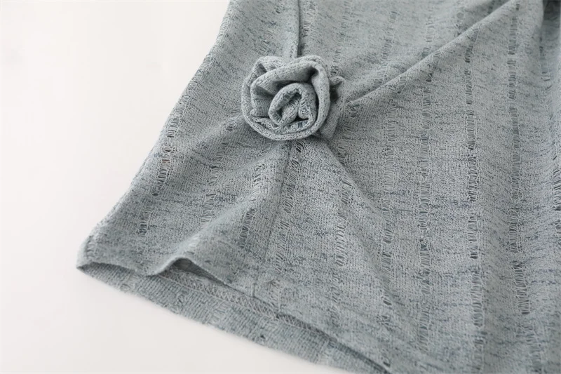 Sweet Cute Long Sleeve Women's Pullovers Autumn Winter Fashion 3D Flower Pleating Casual Loose Off-Shoulder Comfortable Knitwear