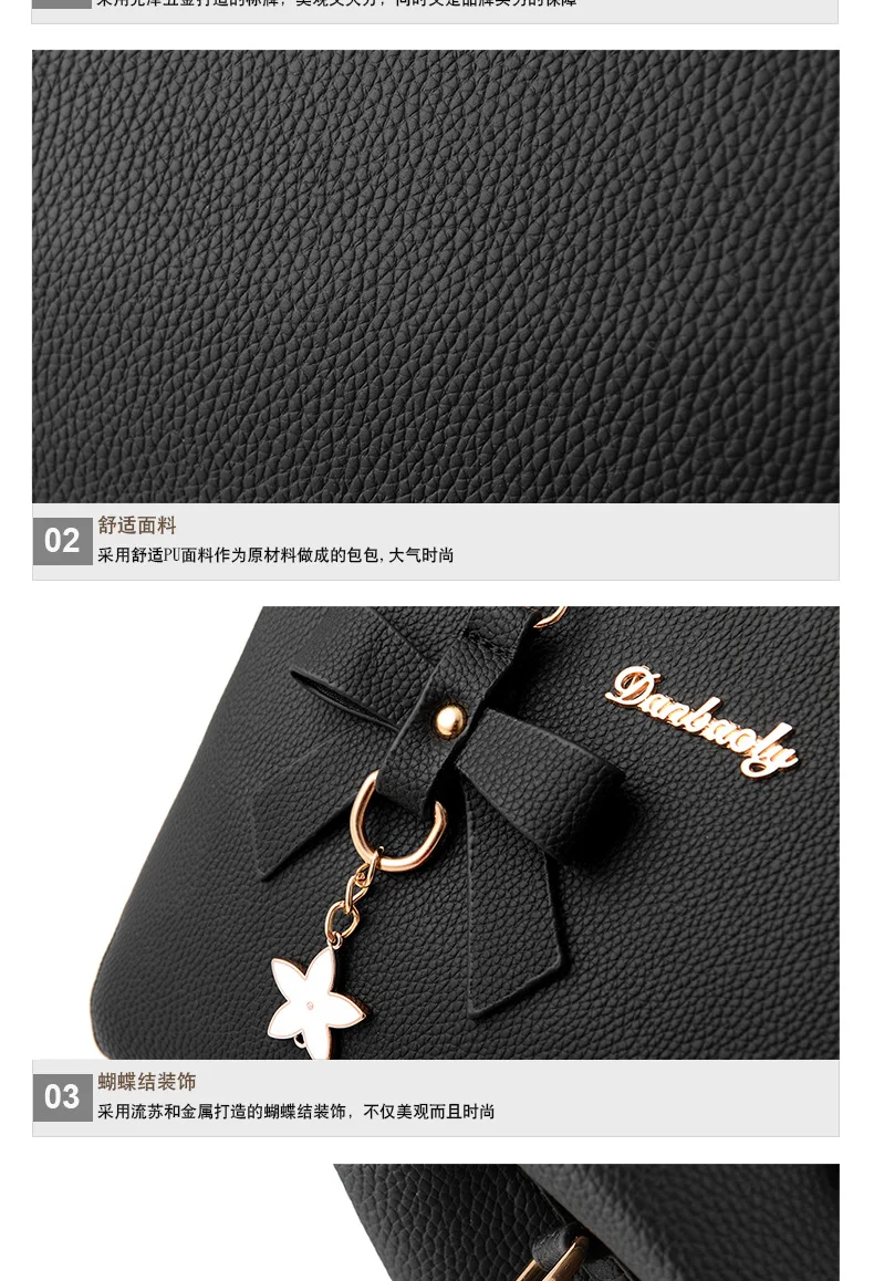 Elegant Women Messenger Bags with flower pendant Office Ladies Totes Pure Handbag for female Crossbody Shoulder Bags