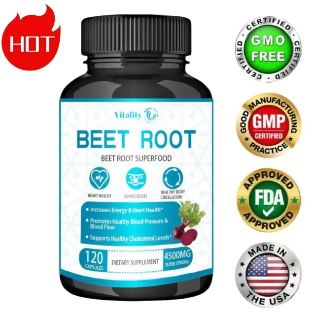 

Vitality Beetroot Extract Supplement Supports healthy core function and triglyceride levels, energy and immune support