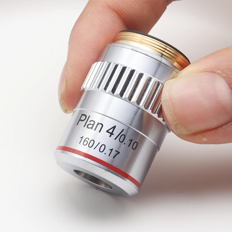 4x Plan Microscope Achromatic Objective lens Biological Microscope Lens parts DIN160 0.1mm microscope objective lens