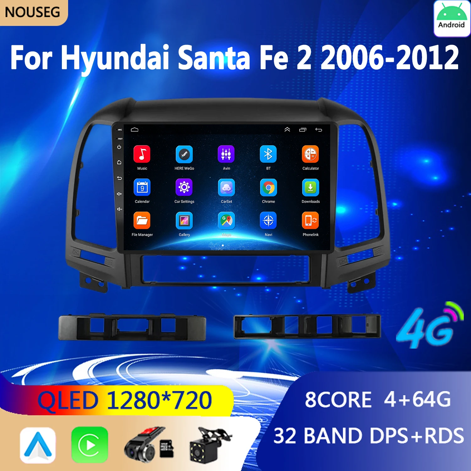 Android 10 Car Radio for Hyundai Santa Fe 2 2006 2012 Multimedia Player