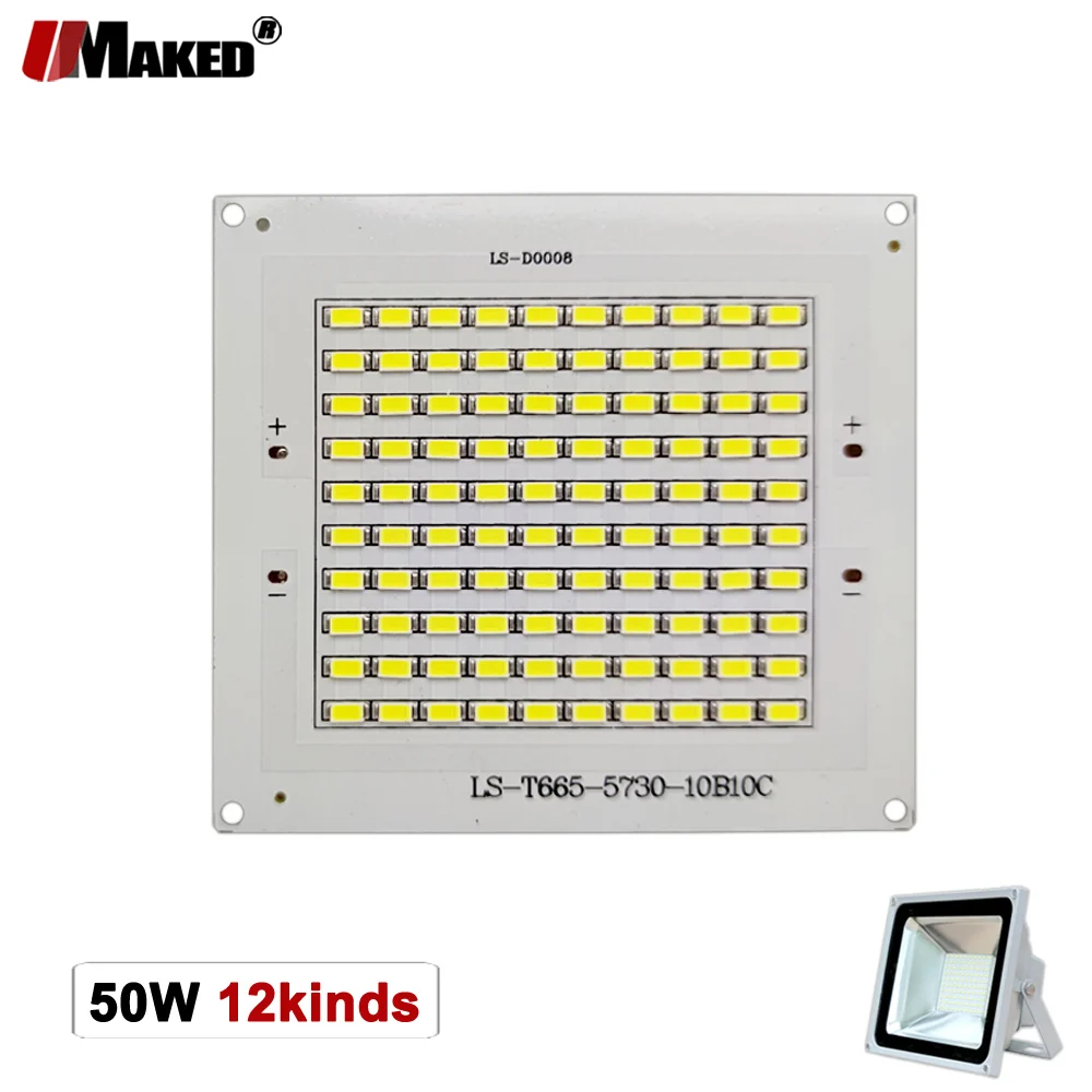 

50W LED PCB Floodlight Plate Input DC29-42V 1500mA SMD5730/2835/5054 Light Source 100%Full Power Panel For Outdoor Lamps Replace