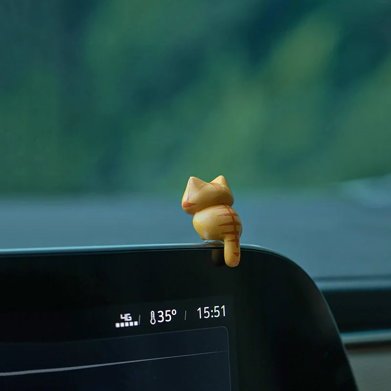 6pcs PVC Cartoon Cat Figurines for Car Dashboard, Plant Pots, and Screen Edge Decor S4fd1cb12860c496bb181491218155f69I