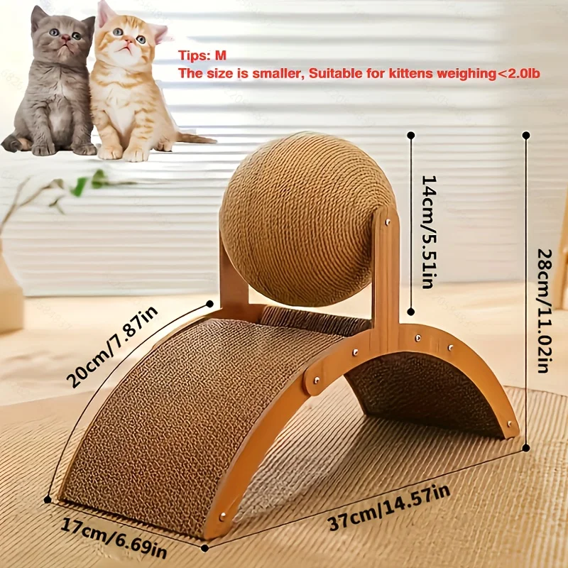 Cat Scratching Ball Toy Cat Scratch Board Vertical Cat Toy Wearresistant Cat Scratch Column Corrugated Paper Grinding Claw Board