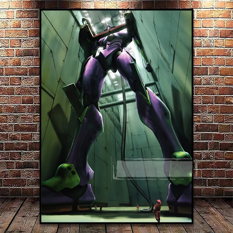 Vintage Anime Neon Genesis Evangelion Aesthetic Canvas Wall Art