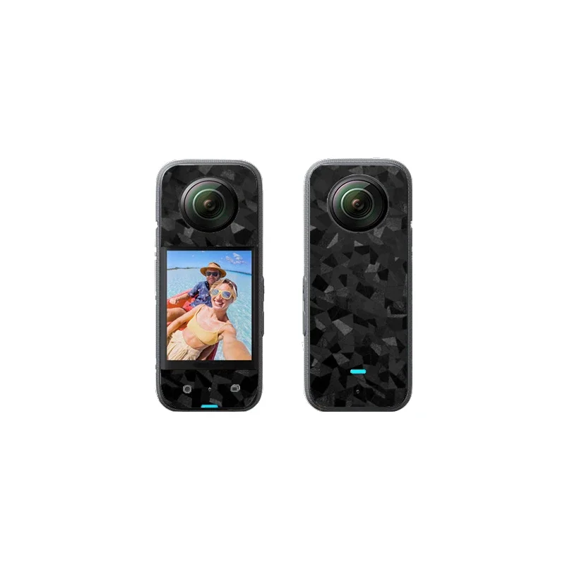 3D 블랙 카모 안티 스크래치 PVC 스티커 보호 필름 전면 + 후면 스크래치 방지 데칼 스킨 Insta360 One X4 X3 / X2 랩