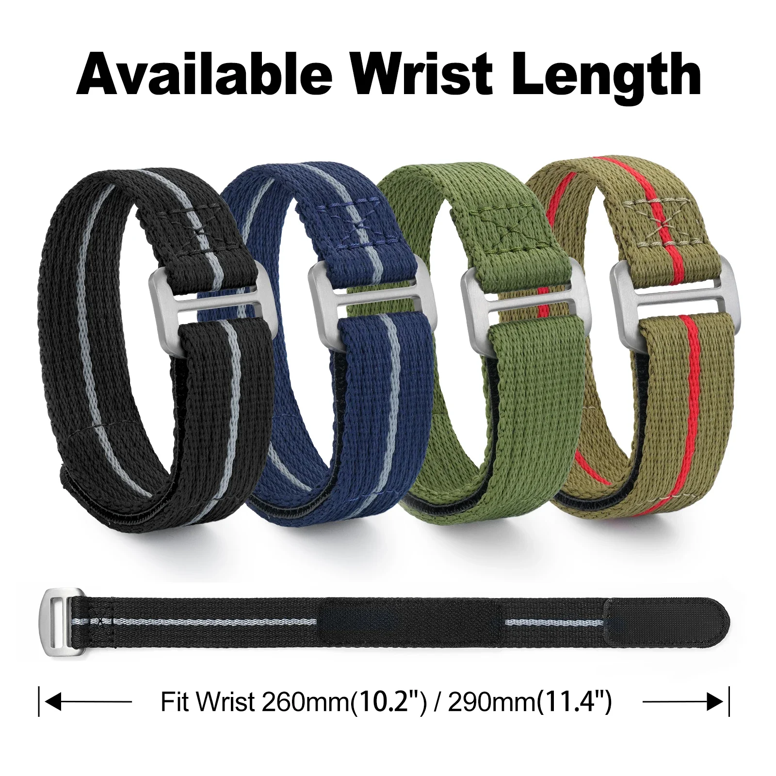 Premium Titanium Buckle Nylon Sports Watch Band - Military Grade Fabric Wristband Replacement Strap