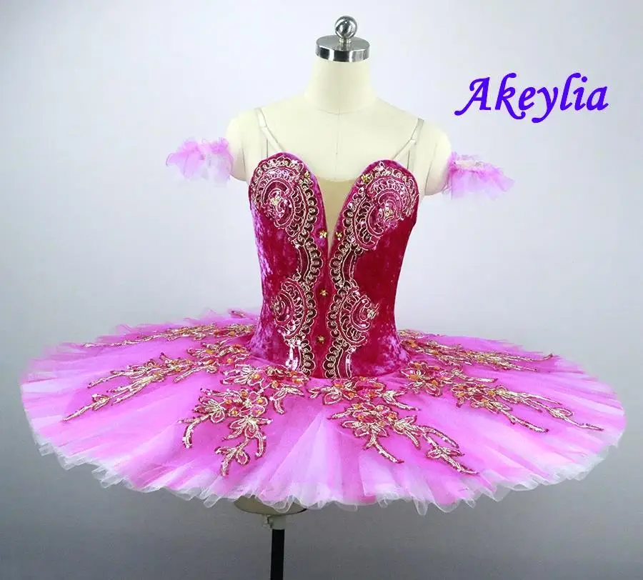 

Fairy Girls Costume Professional Ballet Tutus Hot pink Ballet Stage Costume Aqua Blue Women Performance Ballet Pancake Tutu 9133