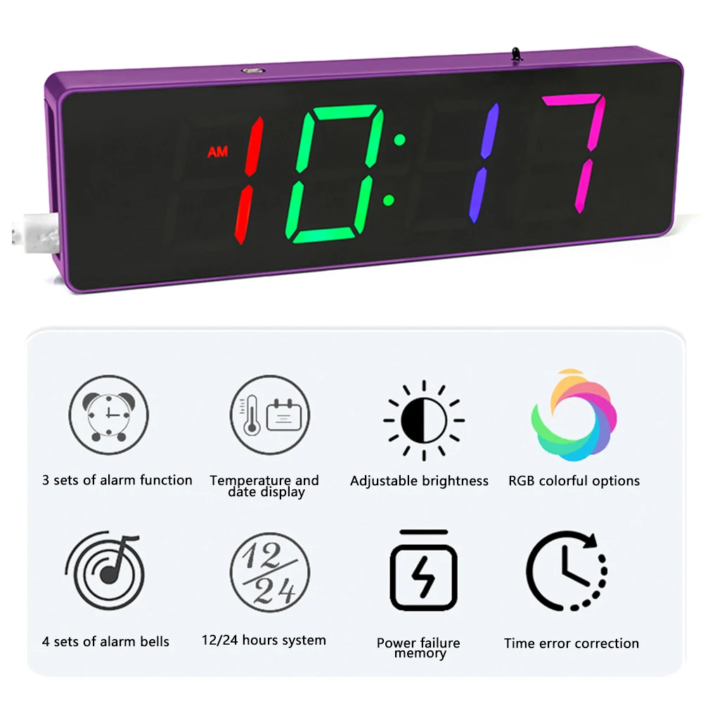 Desktop Clock RGB Dazzling Colorful Digital Display DIY Seat Desk Clock Date Temperature Simple Wind DIY Kit Welding Exercise